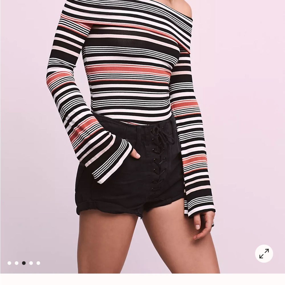 Free People Off-Shoulder Striped Blouse - Portland Top